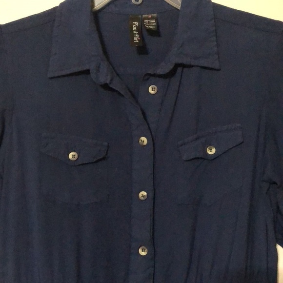 Navy button front dress size M - Picture 5 of 5